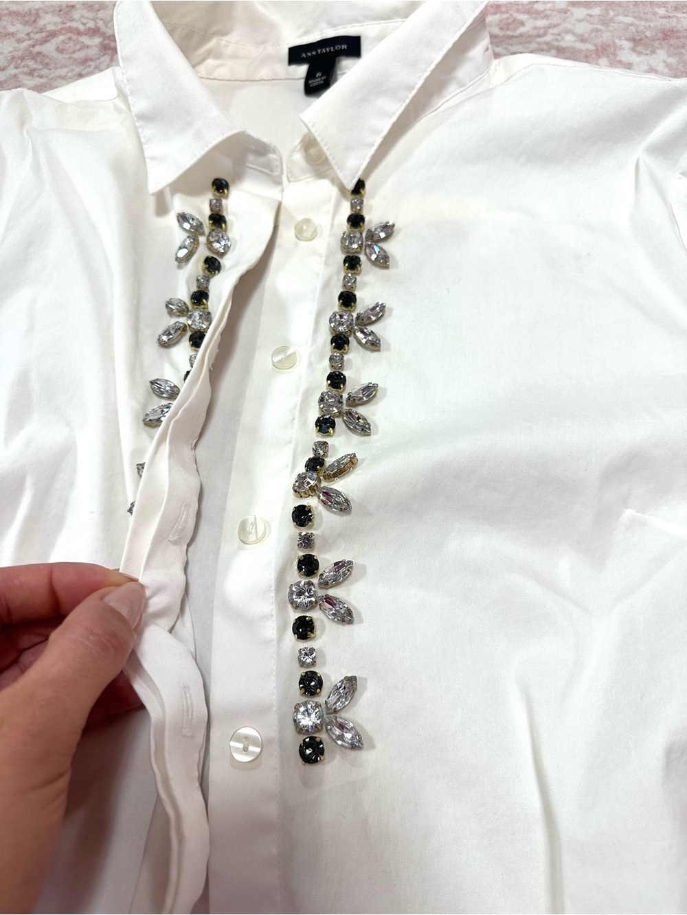 Ann Taylor ✨ Crystal Embellished Button Down - Picture 7 of 11